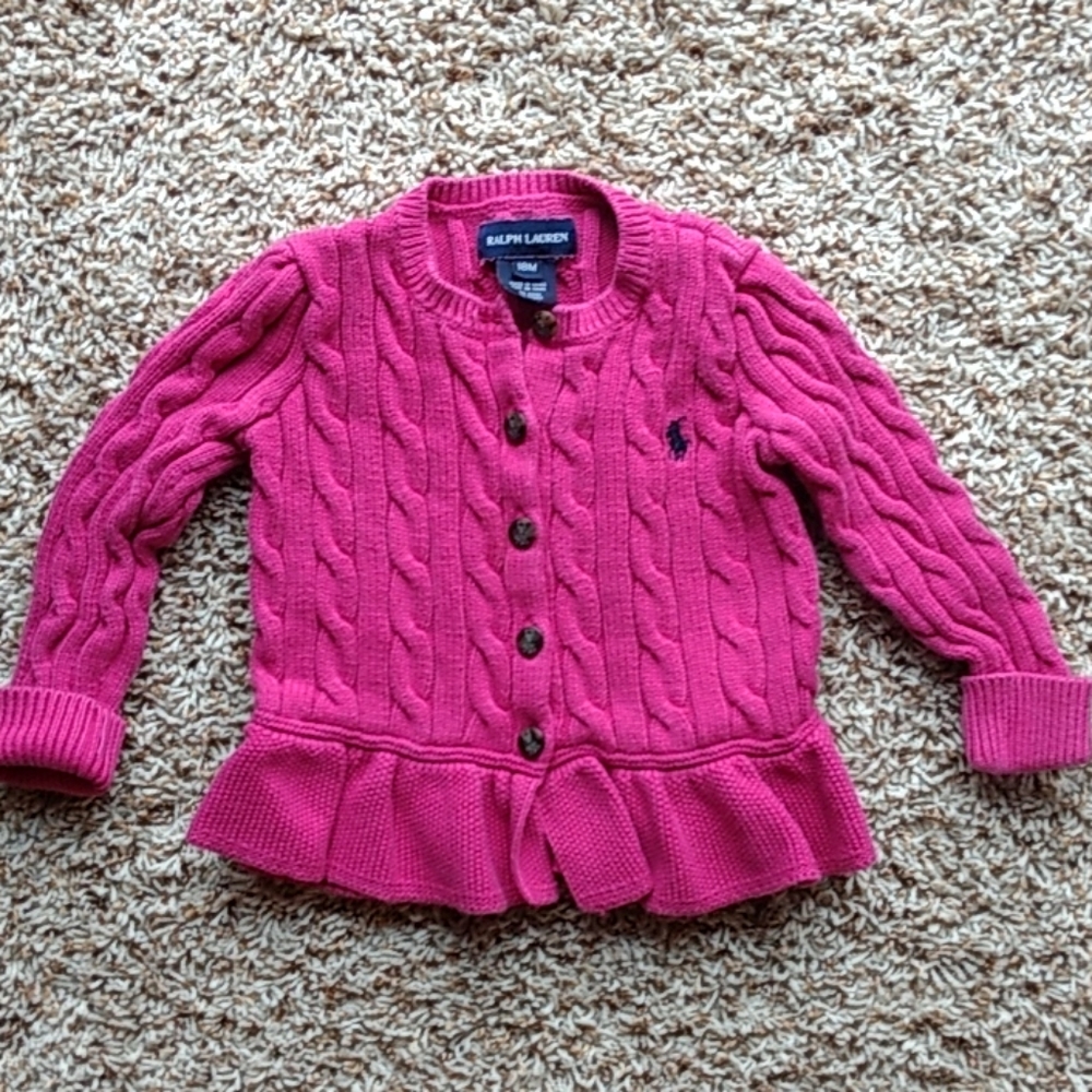 Ralph Lauren hot pink sweater 18 months girl